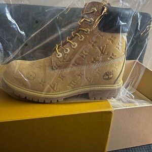Louis Vuitton Tan Boots with Embossed Soles